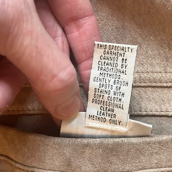 Reversible Suede Animal Print Brown Chore Coat Shacket Size Large Tan Chico's - Picture 8 of 13